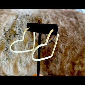 White heart shaped earrings